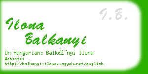 ilona balkanyi business card